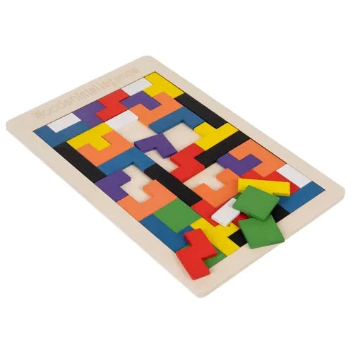 Holzpuzzle 3D mit 40 Teilen – Logik Lernspiel aus Holz für Kinder
