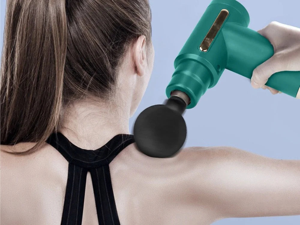 Massagepistole Massagegerät 30W USB-C 6 Stufen 4 Aufsätze Muskelmassage Sport