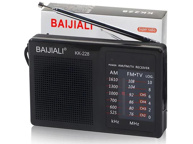 Tragbares FM AM Radio – kompaktes Taschenradio mit Teleskopantenne, 3,5 mm Kopfhöreranschluss und Batteriebetrieb