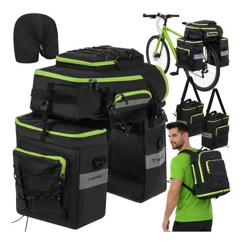 TRIZAND Fahrradtasche 65L 3in1 – wasserdichte Gepäckträgertasche mit Rucksackfunktion für Fahrrad, Touren & Bikepacking
