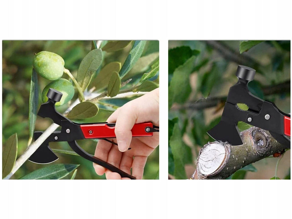 17in1 Multitool aus Edelstahl – Survival Werkzeug mit Hammer, Axt, Zange und Säge inklusive Tasche