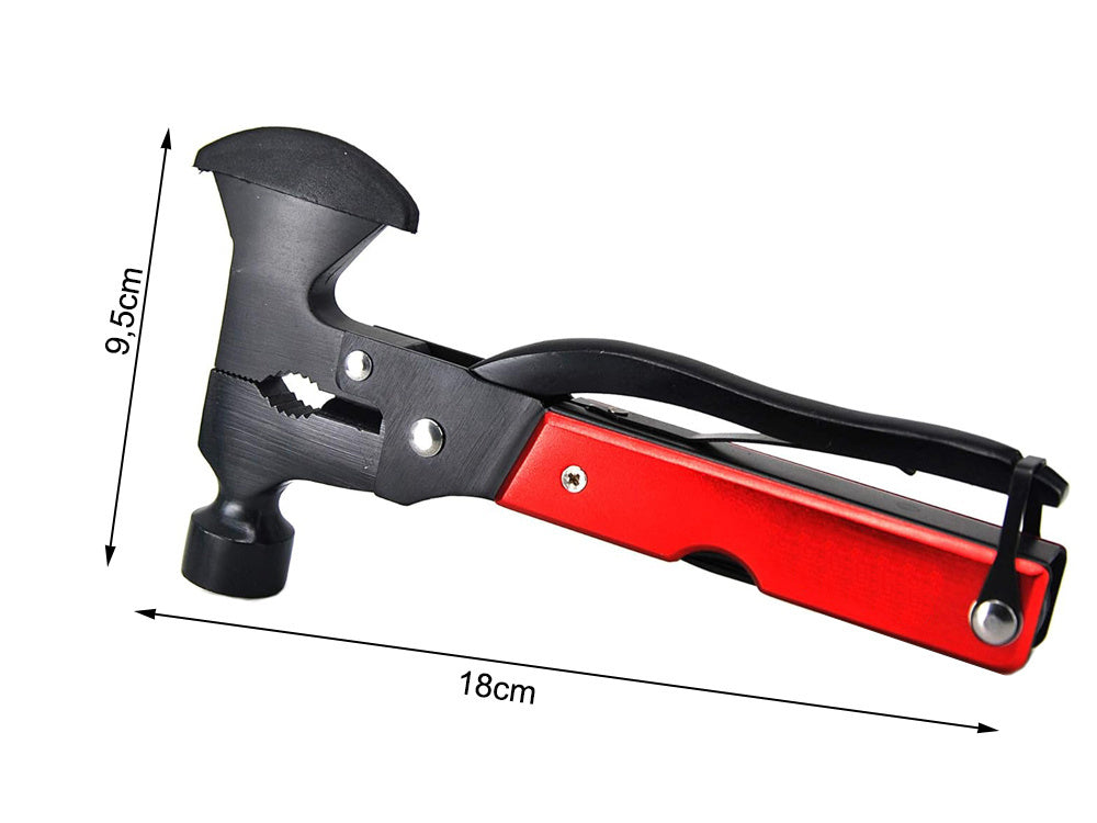 17in1 Multitool aus Edelstahl – Survival Werkzeug mit Hammer, Axt, Zange und Säge inklusive Tasche