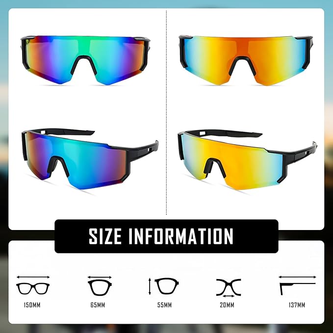 Fahrradbrille UV400 im 2er Set – Sport Sonnenbrille für MTB, Rennrad und Outdoor