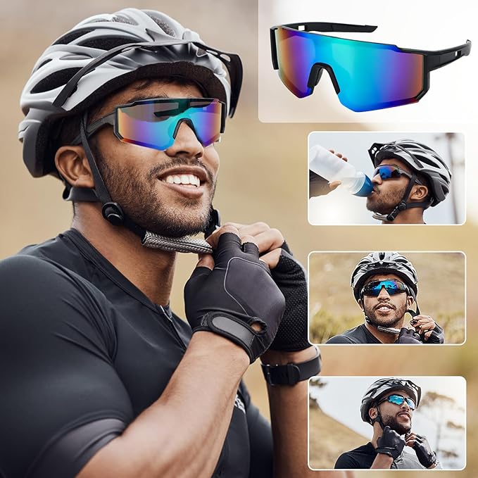 Fahrradbrille UV400 im 2er Set – Sport Sonnenbrille für MTB, Rennrad und Outdoor