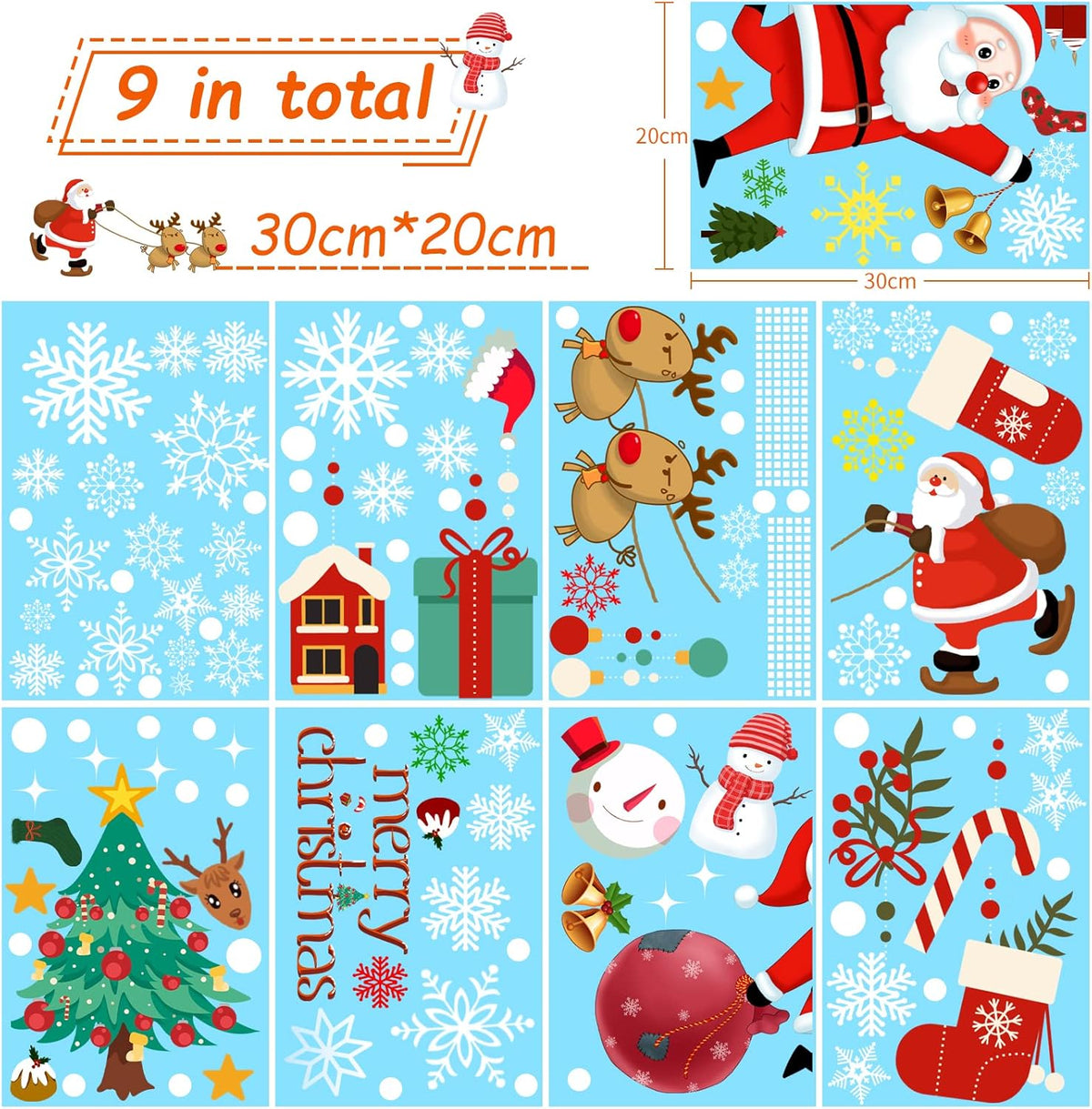 !!NEW!!117 pieces snowflake window decoration Christmas window stickers decoration 