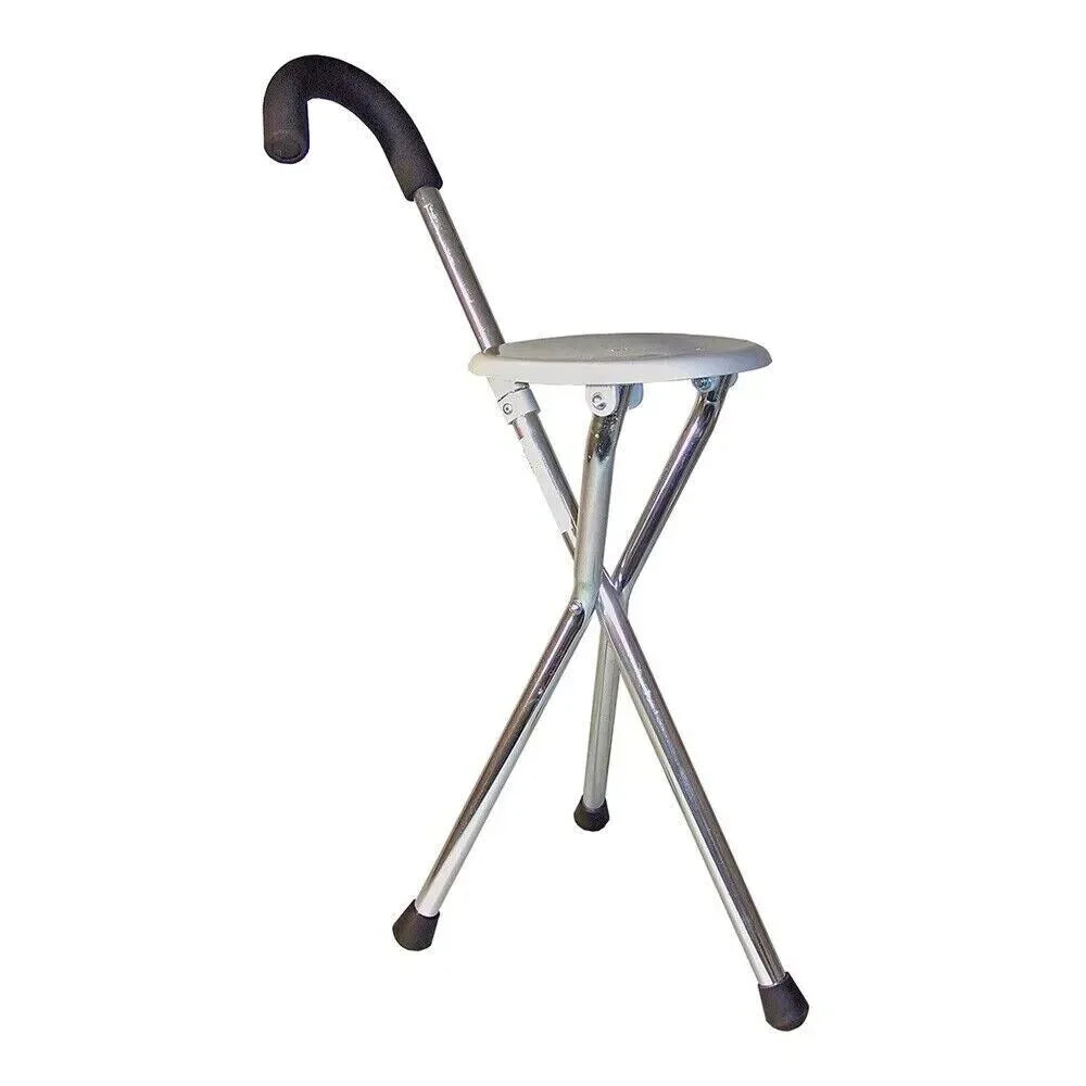 2er Set Einstellbarer Gehstock mit Sitz – Leichte Aluminium Gehhilfe für Senioren
