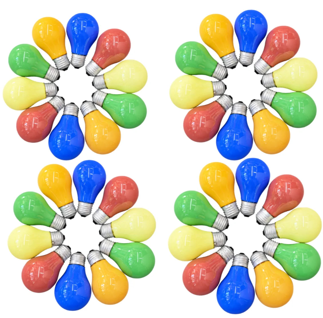 40x Glühbirnen E27 25W Farbig Gemischt Dimmbar Party Lichterkette