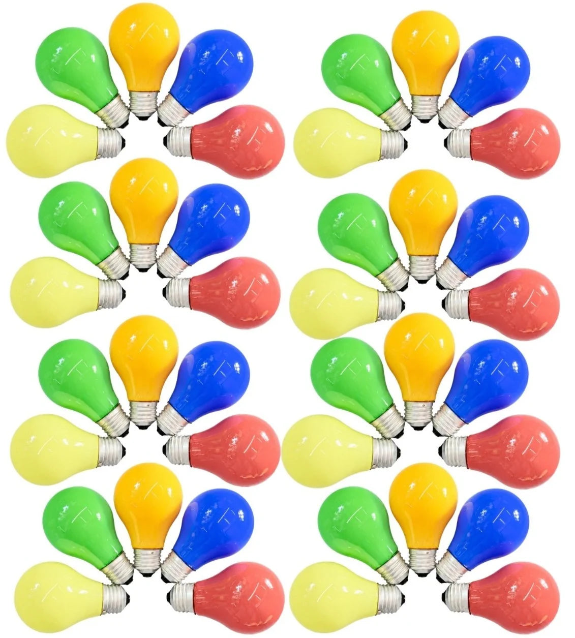 40x Glühbirnen E27 25W Farbig Gemischt Dimmbar Party Lichterkette