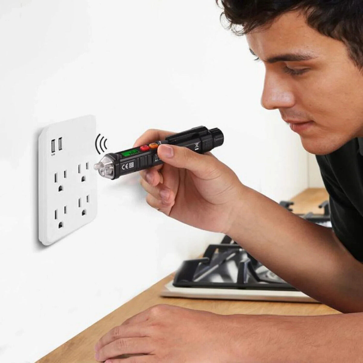 Berührungsloser Spannungsprüfer AC 12–1000V – NCV Prüf Stift mit LCD & Alarm
