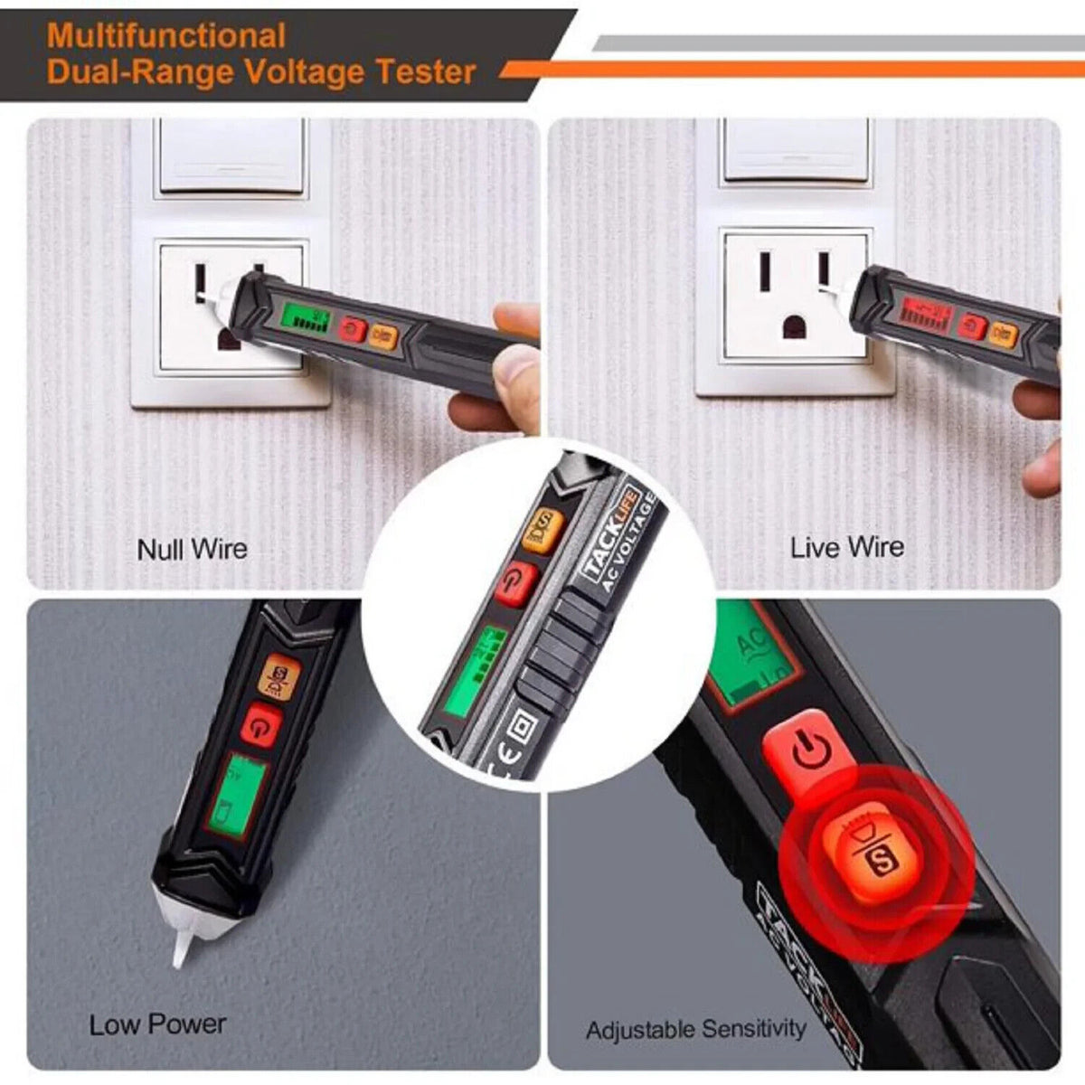 Berührungsloser Spannungsprüfer AC 12–1000V – NCV Prüf Stift mit LCD & Alarm