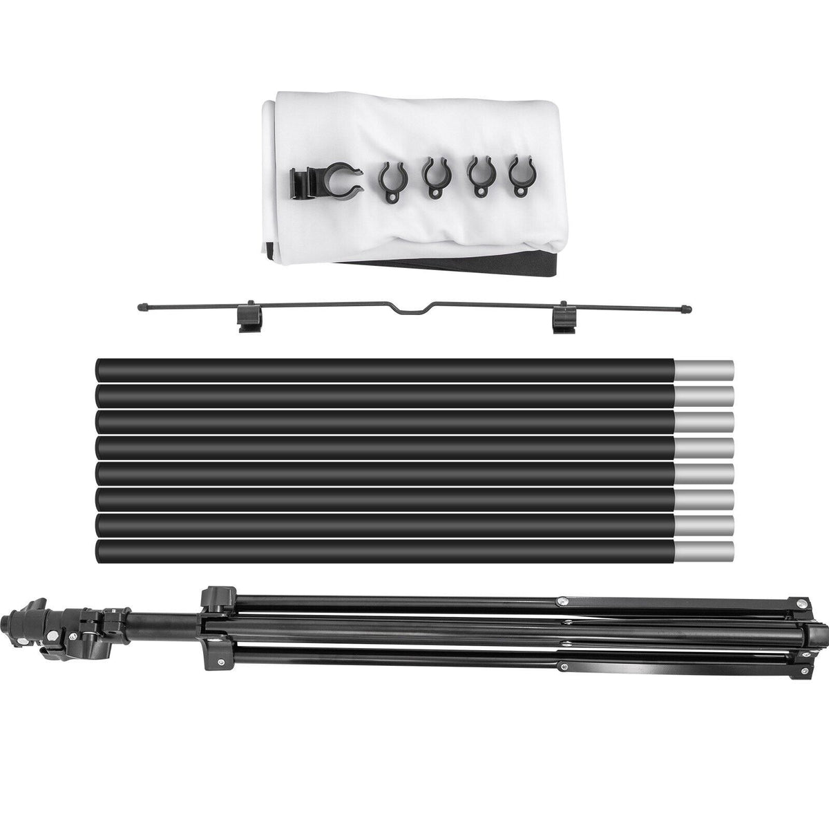 80 Zoll Beamer Leinwand mit Stativ 16:9 – 4K HD Rolloleinwand höhenverstellbar für Heimkino, Präsentationen und Veranstaltungen