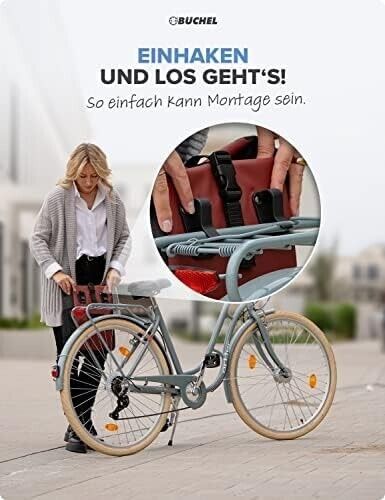 Büchel Fahrradtasche für Gepäckträger 10kg Wasserabweisend mit Schultergurt & Reflektoren