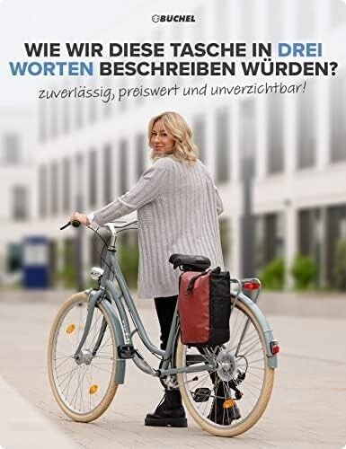 Büchel Fahrradtasche für Gepäckträger 10kg Wasserabweisend mit Schultergurt & Reflektoren