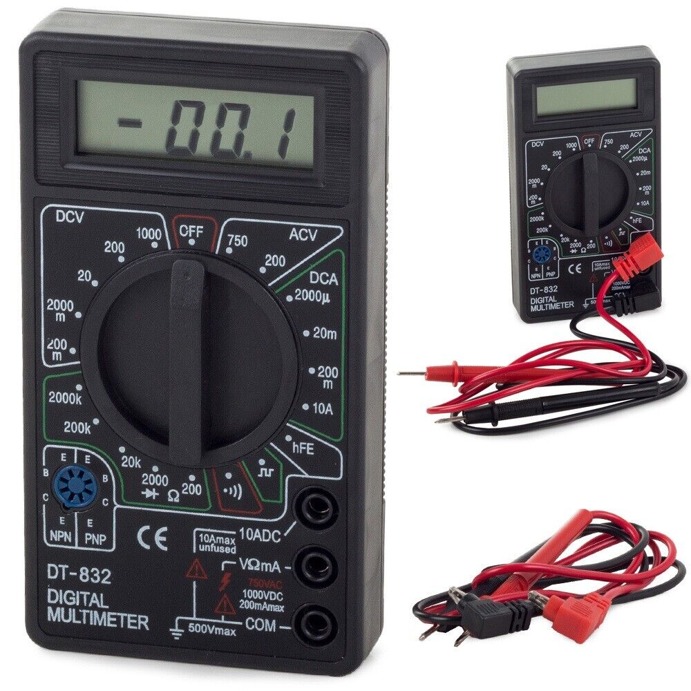 Digital Multimeter Stromprüfer Vielfach-Messgerät Voltmeter Spannungsmesser V Neu