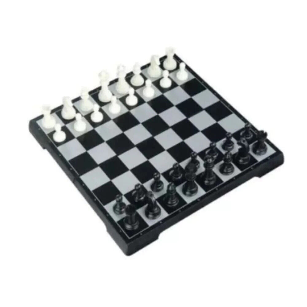 Mini Schachspiel 2in1 – faltbares Schach & Dame Set für Reise Kinder