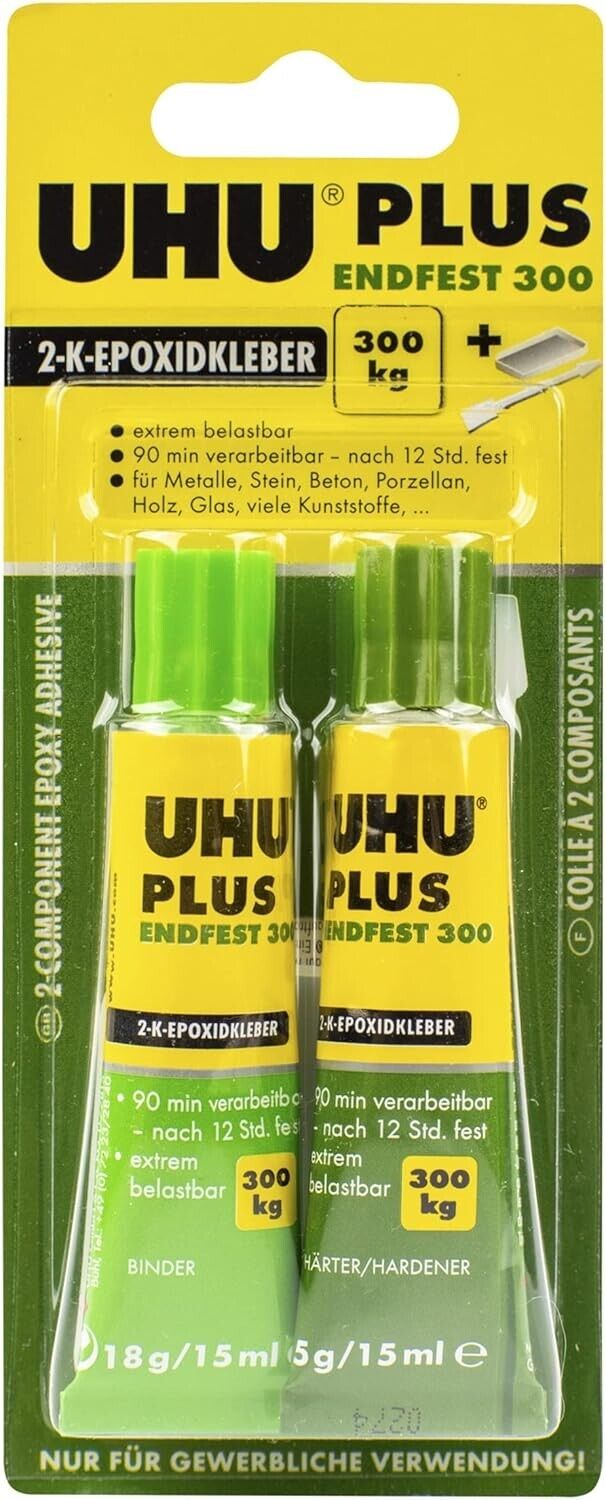 UHU Plus Endfest 300 2K Epoxidkleber 33g – für Metall Keramik Glas