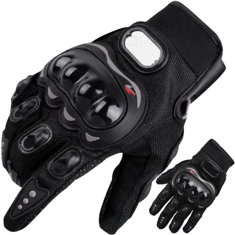 Schwarze Motorradhandschuhe XL – Rutschfest, Strapazierfähig & Verstellbar