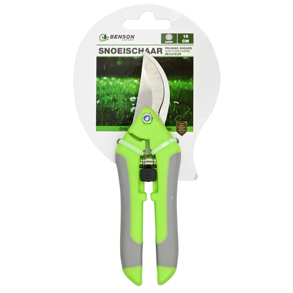 Gartenschere 16 cm Bypass – Blumenschere Rosenschere mit Sicherheitsverschluss für Blumen und Zweige