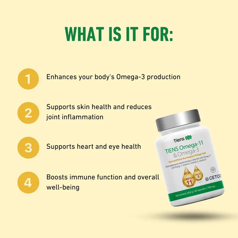 Tiens Omega-11 & Omega-3 (CETO3) – Hochwertige Omega-Fettsäuren | 60 Kapseln