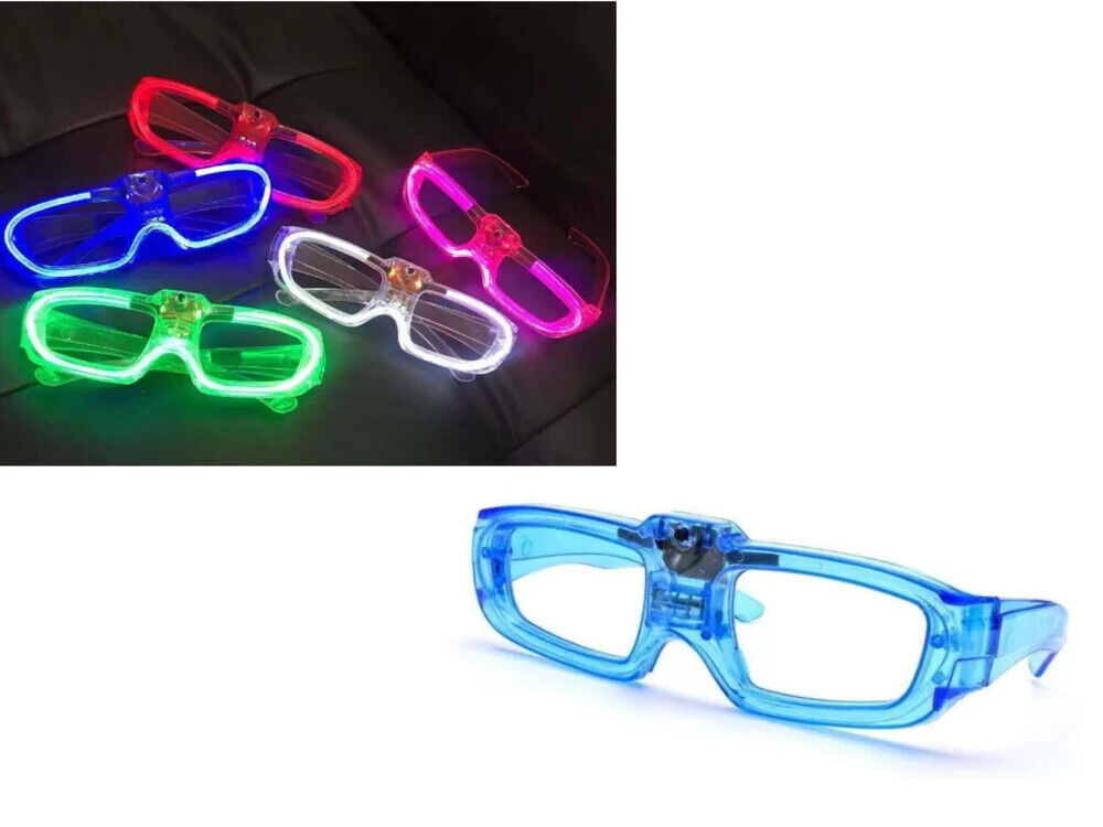 LED Partybrille Leuchtbrille Neon Brille 1x Mixfarbe Bad-Taste Brille
