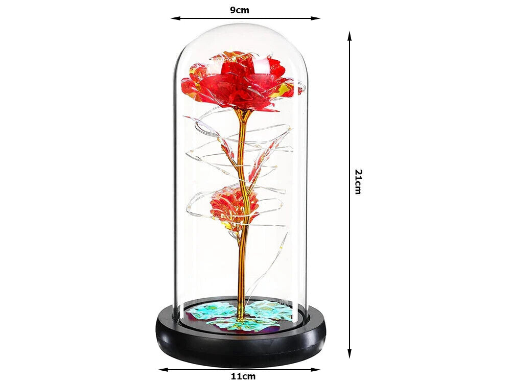LED Rose im Glas RGB – Ewige Rose Geschenk Deko für Valentinstag Geburtstag
