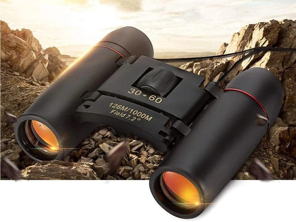 30x60 Kompakt Fernglas mit 12x Zoom Klappbar für Reisen Outdoor Jagd Camping