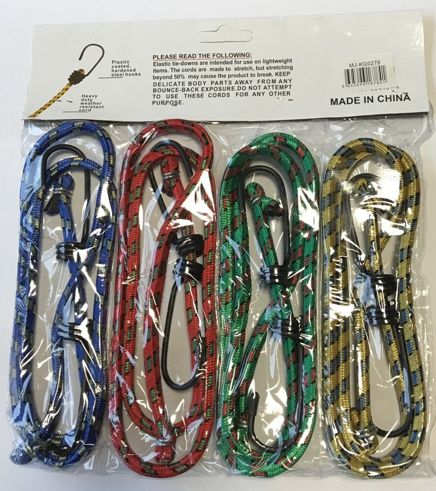 4er Set Spanngummi 90cm mit Haken Gepäckspanner Fahrrad Camping Transport