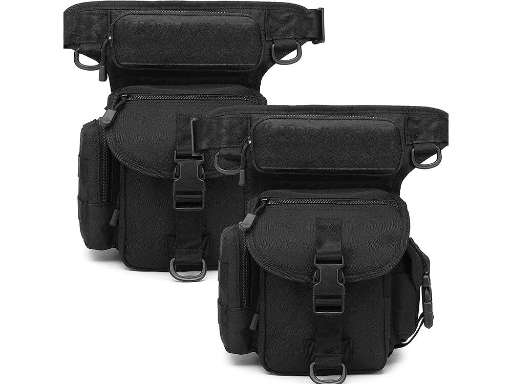 Herren Beintasche Outdoor Motorrad Hüfttasche Tactical Schwarz mit vielen Fächern