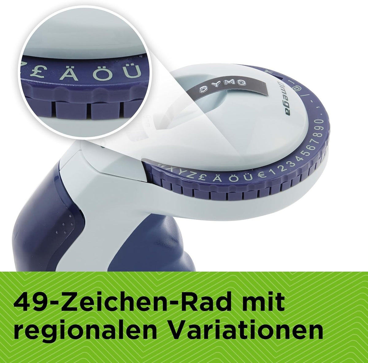 DYMO Omega Prägegerät Beschriftungsgerät Dreh-Klick-System für Bastelprojekte