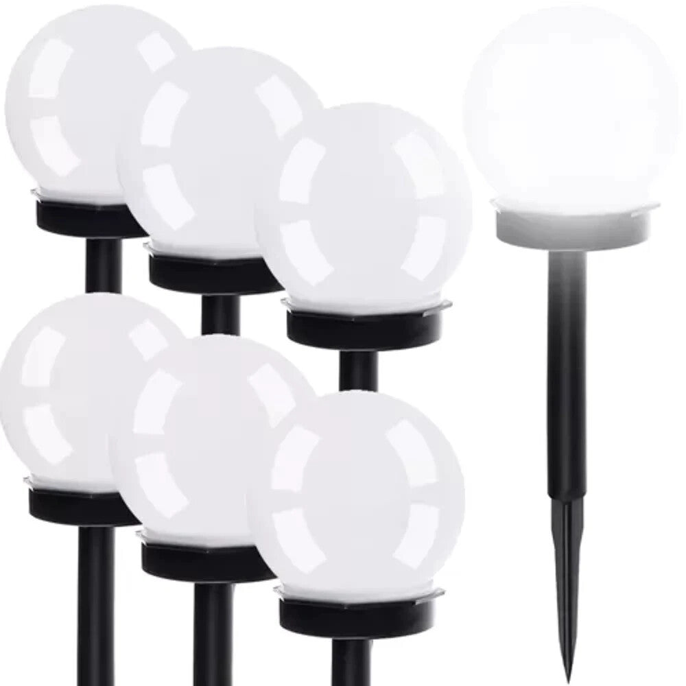 Solar Gartenleuchten Kugel 6er Set LED Außen – Dämmerungssensor IP44