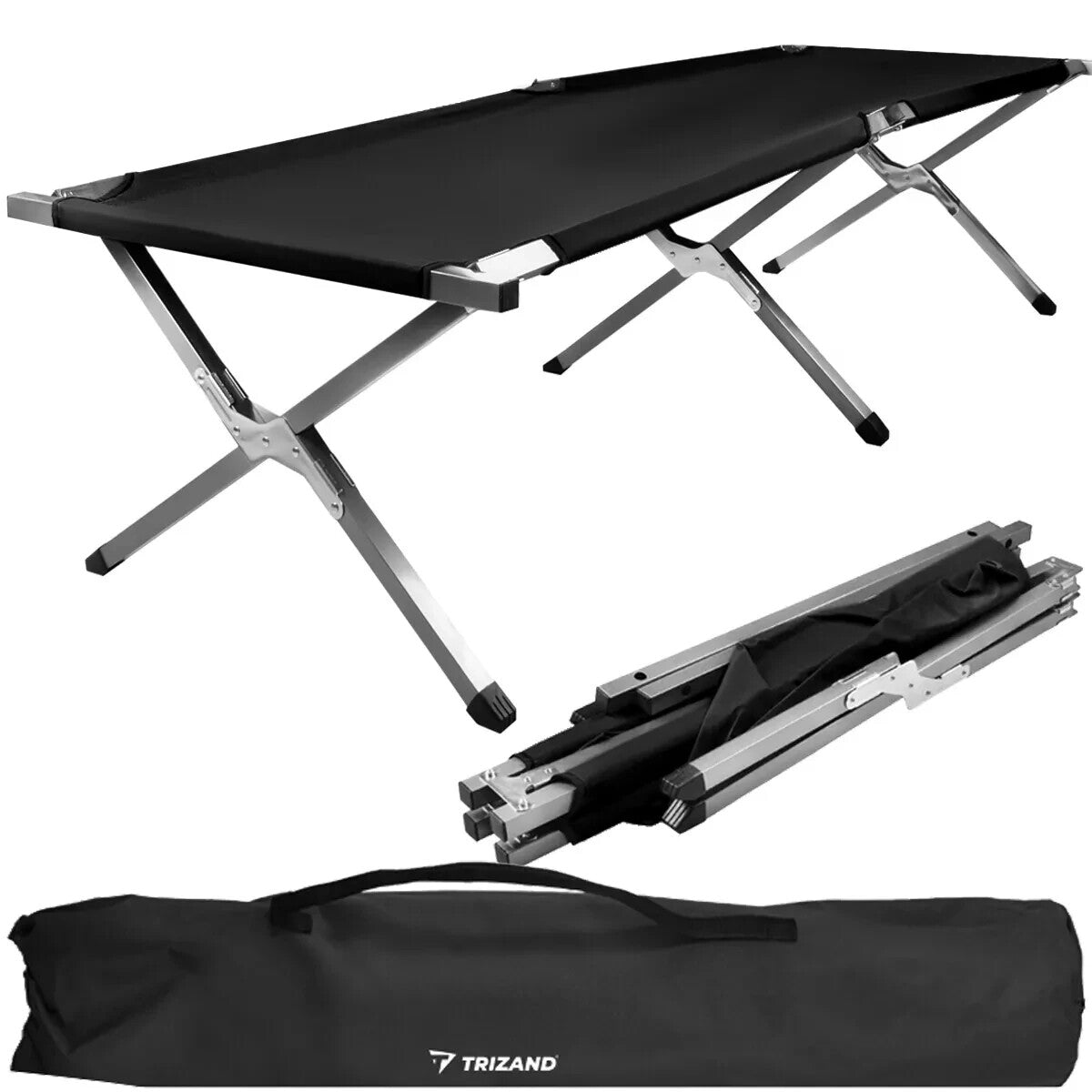 Klappbares Feldbett 189x70 cm Campingbett Gästebett mit Tragetasche