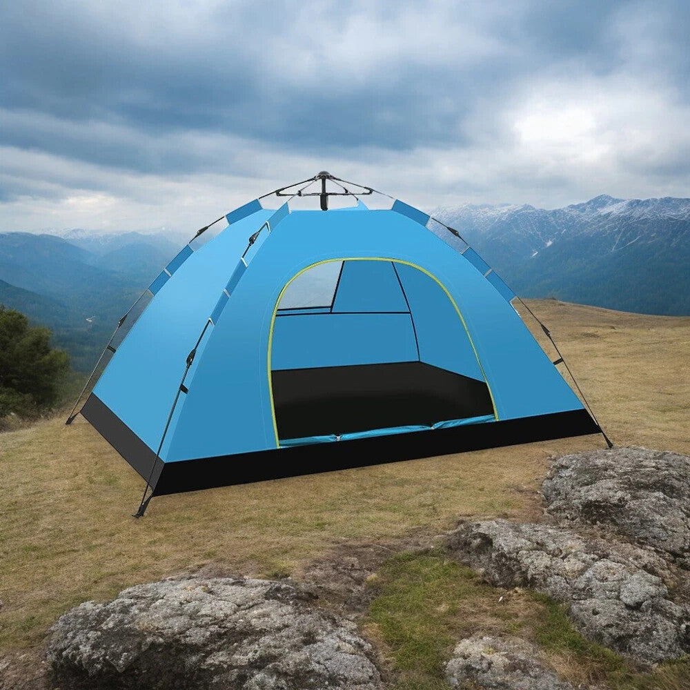 Automatisches Pop-Up Campingzelt 2–3 Personen Wasserdicht Blau 200x140x115
