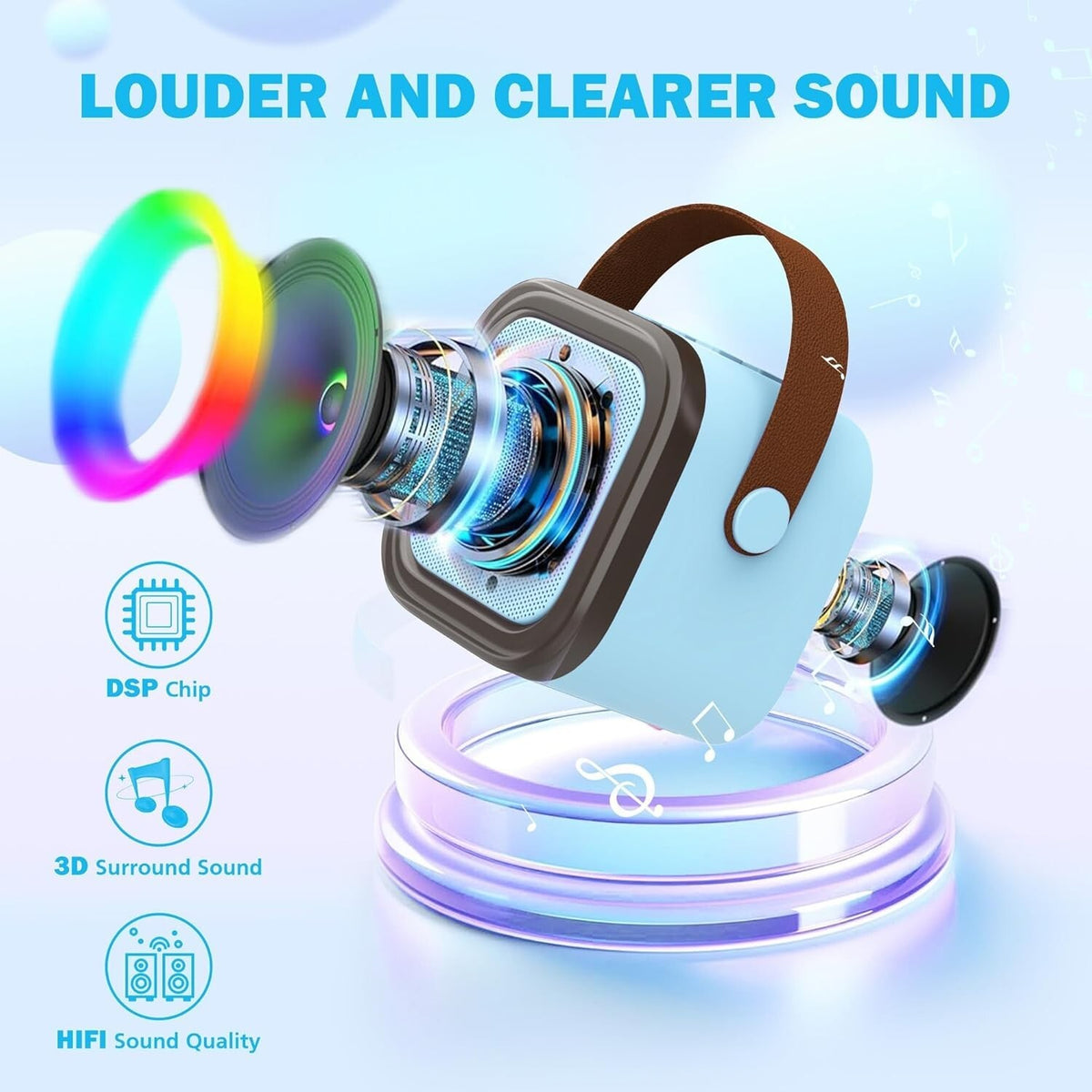 Karaoke Maschine Kinder 4–12J Bluetooth 2 Mikrofone LED Geschenk 🎤🎁 Mädchen