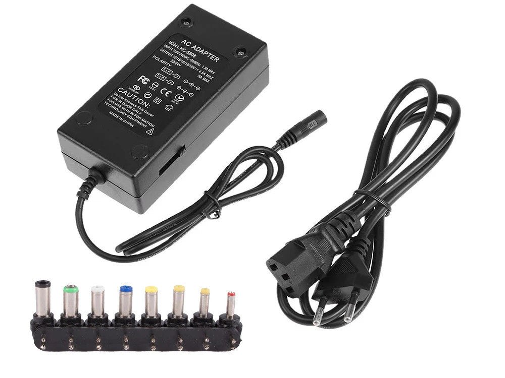 Universal Laptop Ladegerät 96W mit 8 Adaptern – Einstellbares Notebook Netzteil 12V–24V