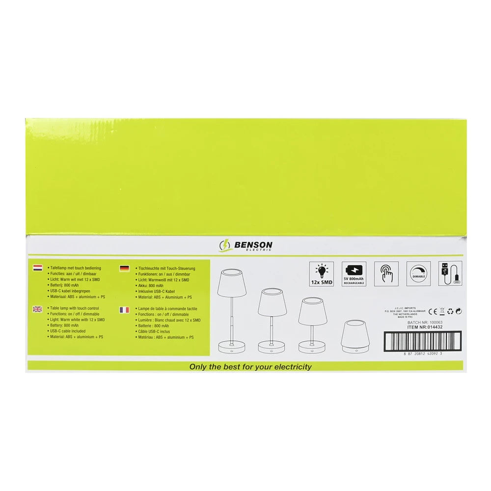LED Tischlampe Akku dimmbar USB-C – Touch Teleskop warmweiß 120lm