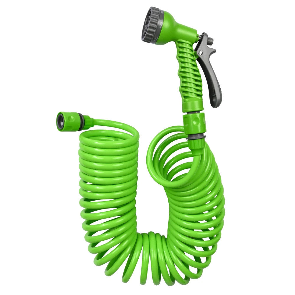 Spiral Gartenschlauch 10m mit Sprühkopf 7 Funktionen & Wandhalterung Set  🚿 🚿