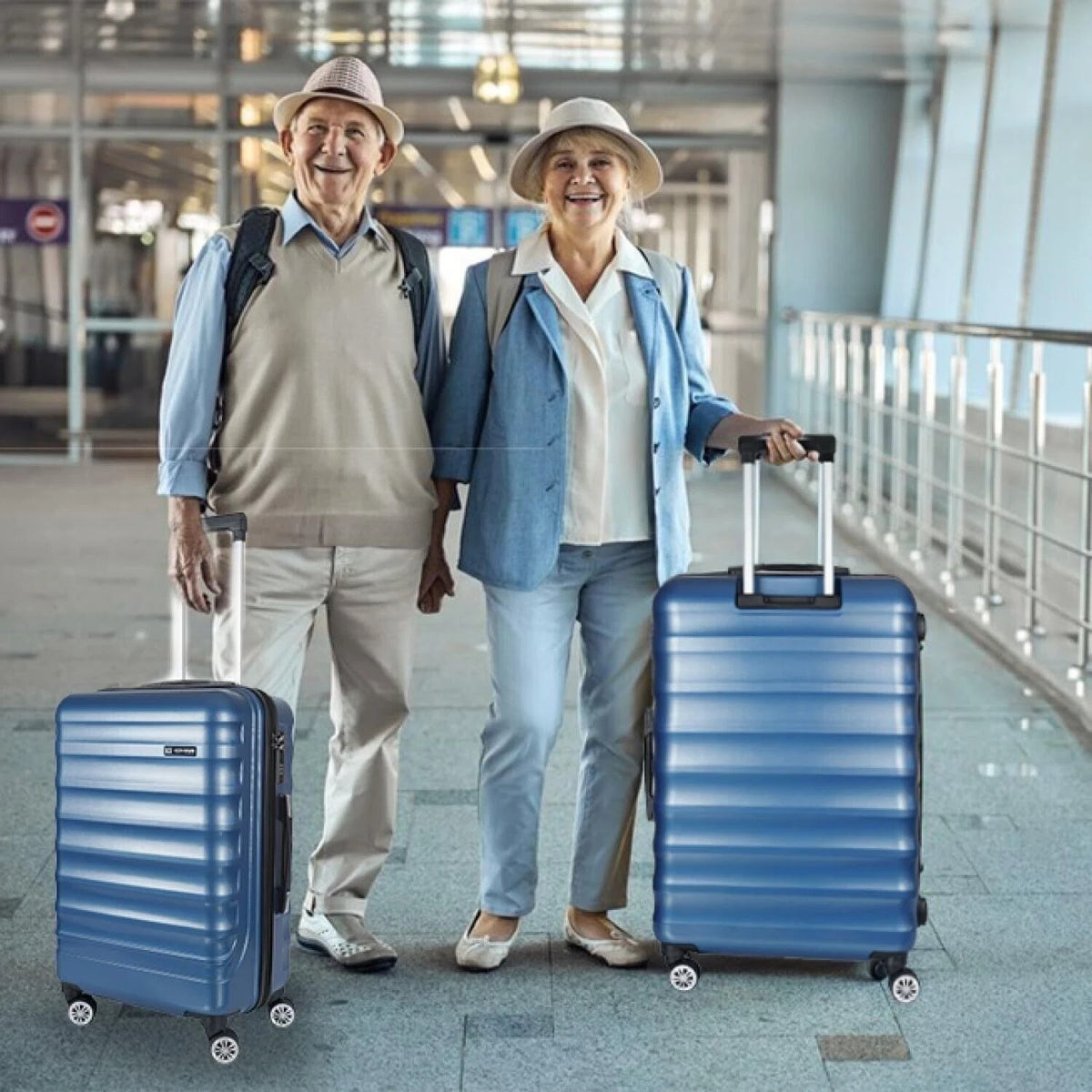 Hartschalenkoffer Trolley Blau – M / L / XL / 3er Set – 4 Rollen, ABS