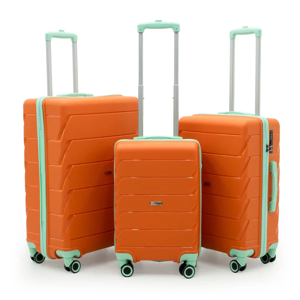 Reisekoffer Set 3tlg Cotpoly – Stoßfest, Polypropylen, Trolley mit Schloss