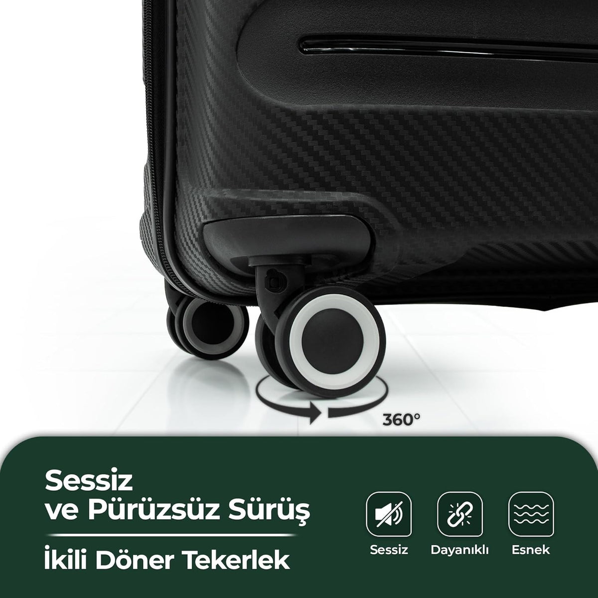 Reisekoffer Set mit 360° Doppelrollen – Cotpoly Trolleykoffer aus kratzfestem Hartschalenmaterial