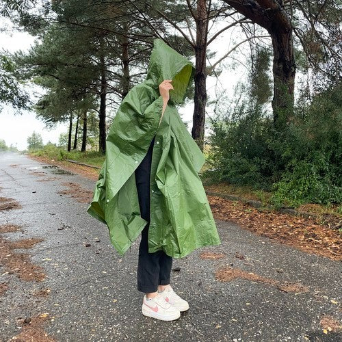 Regenponcho mit Kapuze wasserdicht wiederverwendbar Unisex für Outdoor Camping Festival