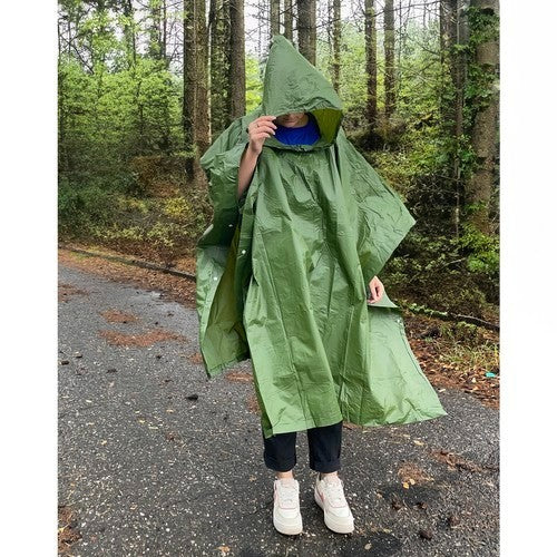 Regenponcho mit Kapuze wasserdicht wiederverwendbar Unisex für Outdoor Camping Festival