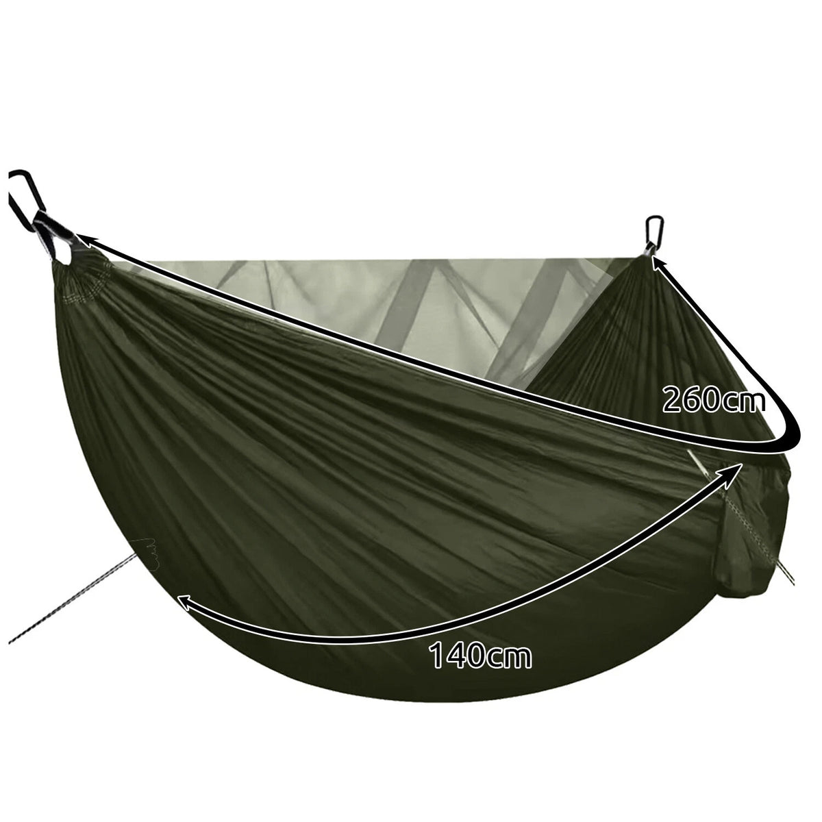 Camping Hängematte 2 Personen mit Moskitonetz und Tarp – Outdoor Bushcraft Hängematte bis 250 kg