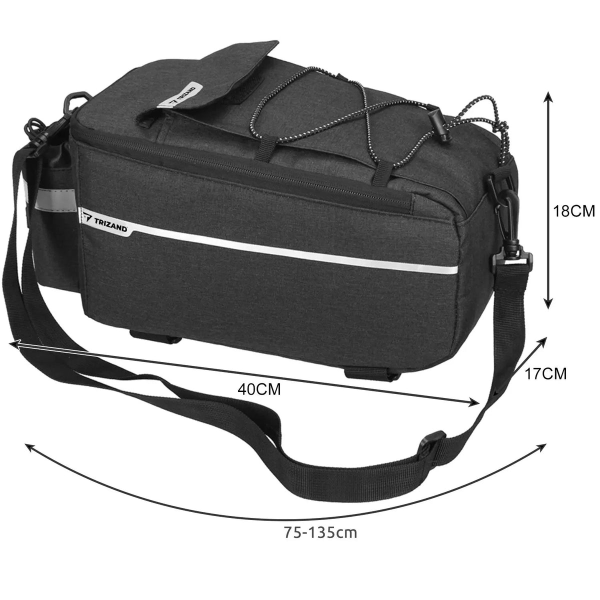 Fahrradtasche für Gepäckträger 9L – Isolierte Kühltasche mit Reflektoren & Schultergurt