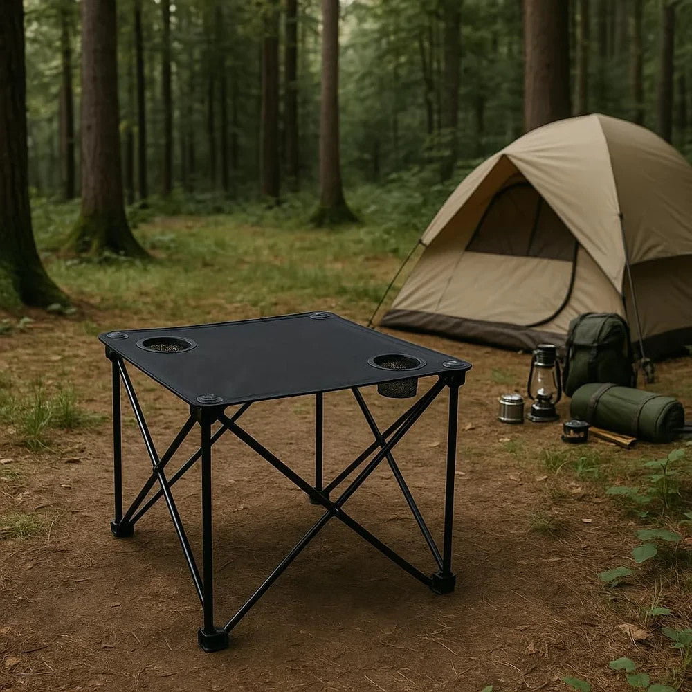Trizand Camping Set 2x Klappstuhl Tisch faltbar Angelstuhl Outdoor mit Getränkehalter&Taschen