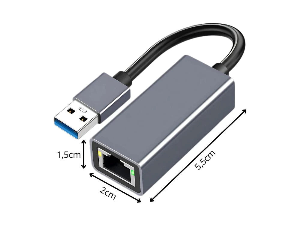 USB 3.0 Ethernet Adapter RJ45 LAN Netzwerkkarte 100Mbps – USB Typ A auf Netzwerkadapter für PC, Laptop und Notebook