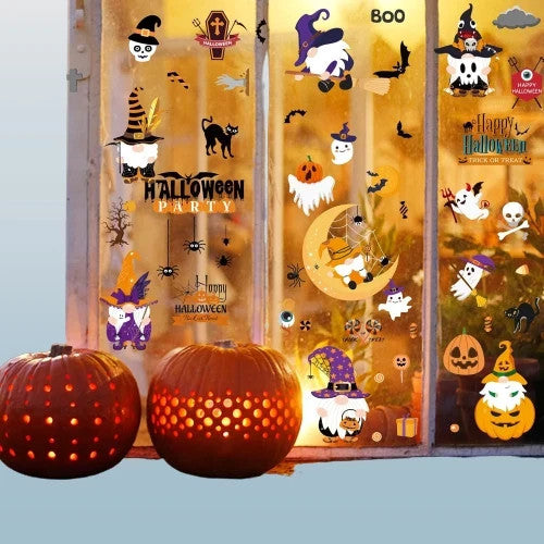 Halloween Fensterbilder 70PCS Aufkleber Deko Wiederverwendbar Statisch 9 Blatt