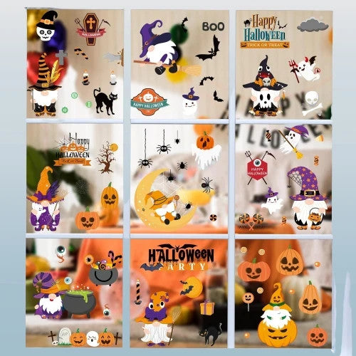 Halloween Fensterbilder 70PCS Aufkleber Deko Wiederverwendbar Statisch 9 Blatt