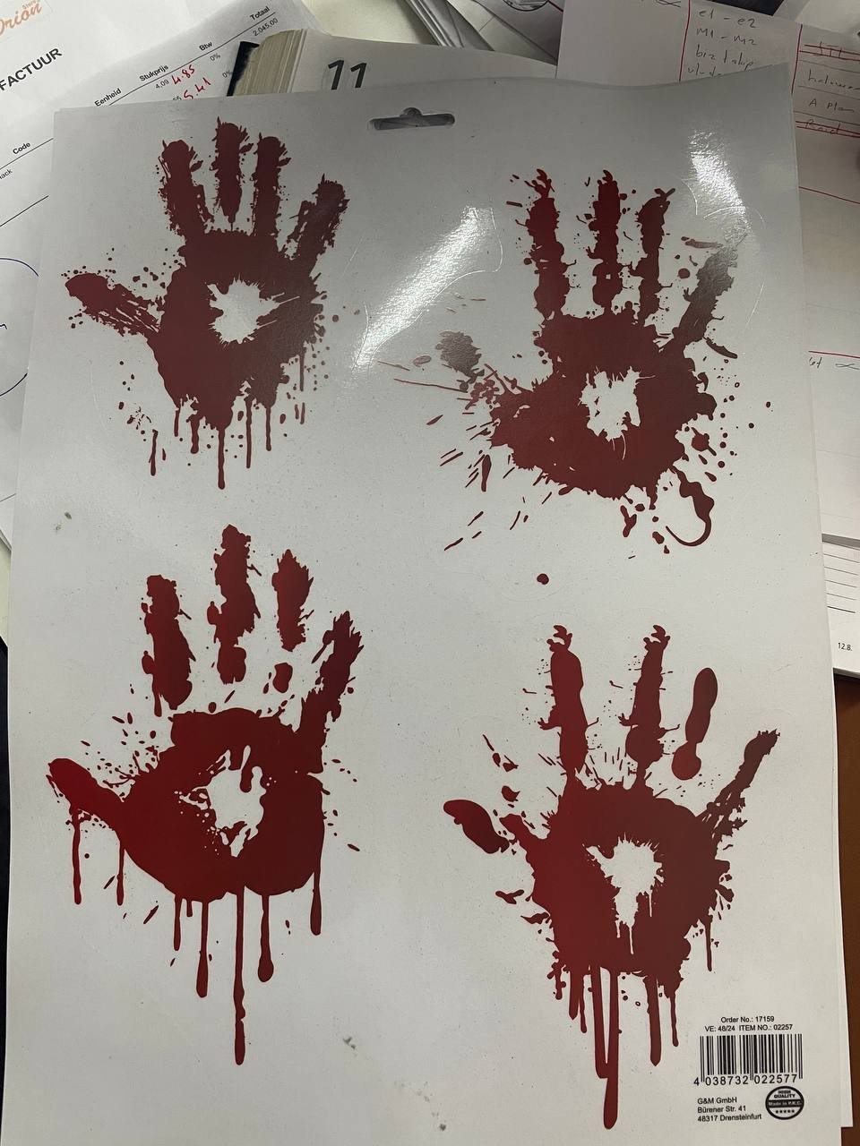 Halloween Fensterbilder Blut Aufkleber  Deko Horror Party Sticker 1 Blätter -