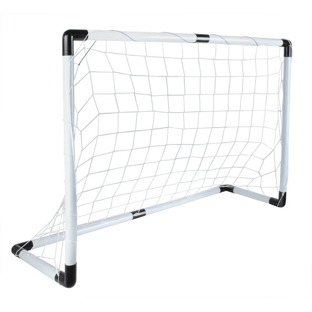 Kinder Fußballtor Set 120x80 cm mit Ball, Netz & Pumpe – Fußball Spielset für Kinder Garten Outdoor Training