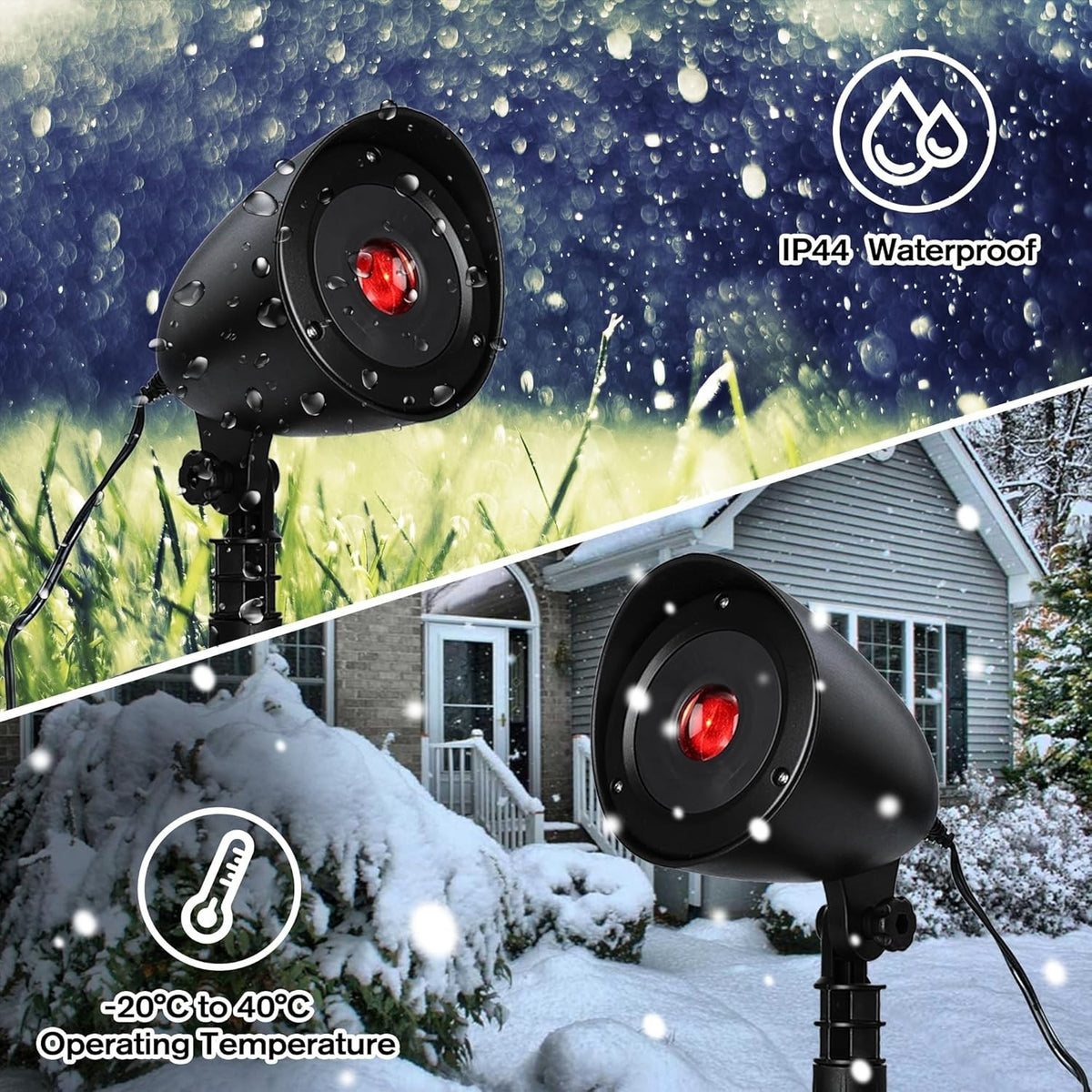 Halloween LED Projektor 3D Rotes Skelett Wasserdicht Timer Lampe Outdoor